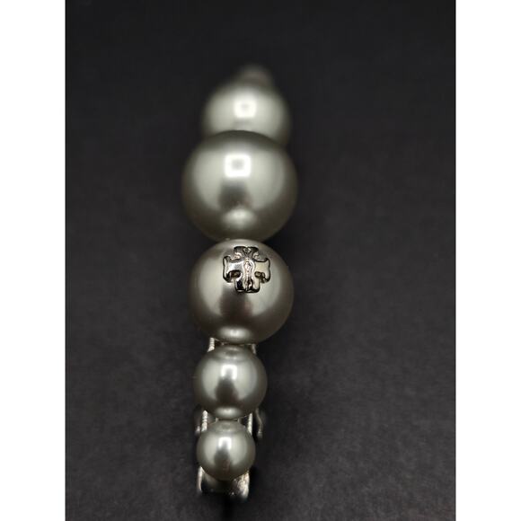 Tory Burch Gray Faux Pearl Hair Clip/Barrette main image 4